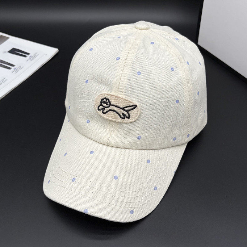 Dame Polka Dot Brodert Baseball Cap Skanto