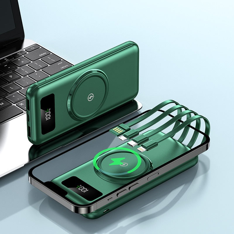 Powerbank med trådløs ladefunksjon fra Skanto