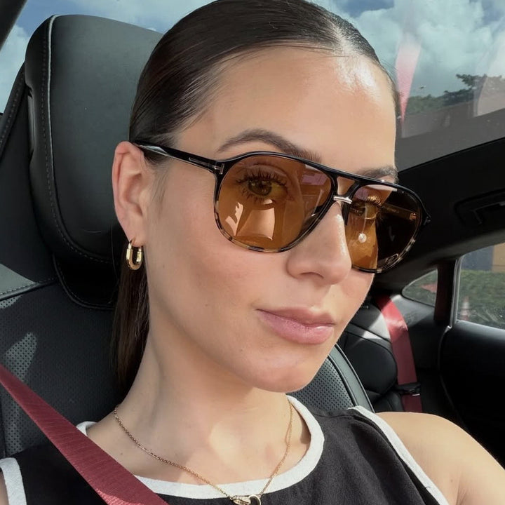 Women's square sunglasses with luxurious tortoise pattern and polarized lenses Skanto