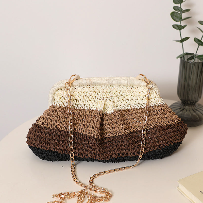 Handmade basket bag with modern color gradient Skanto