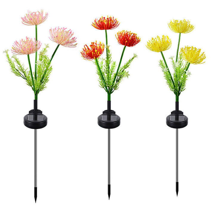 Realistisk Solenergi LED Hageblomst Stikk Med Krysantemumbloom Og Fleksibel Vanntett Stilk Skanto
