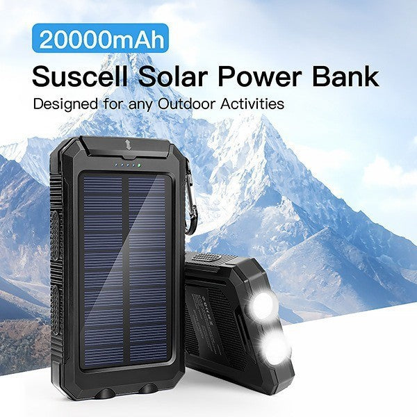 Solar Powerbank med Innebygd LED-lampe og Kompass Skanto