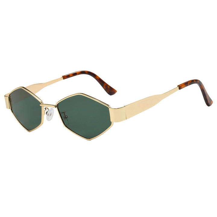 Women's geometric sunglasses with slim metal frame and polarized lenses Skanto