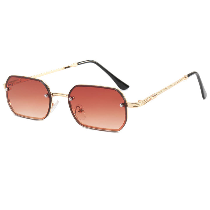 Damer moterikt Åttekantet solbrille med luksuriøs metallramme Skanto