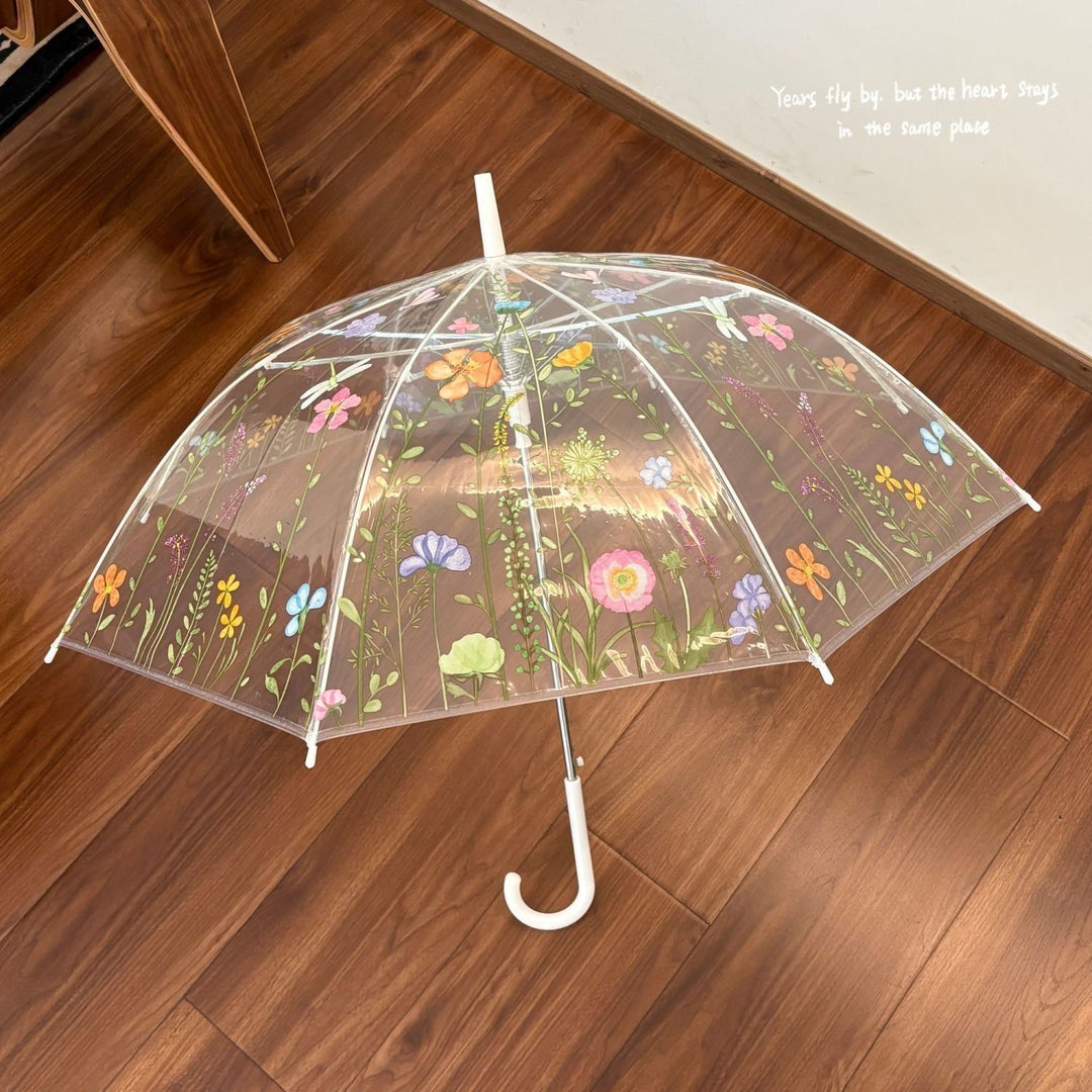 Dame Floral Motiv Regnparaply Skanto