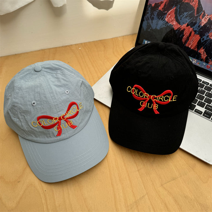 Kvinne Brodert Sløyfe-Detalj Baseball Caps Skanto