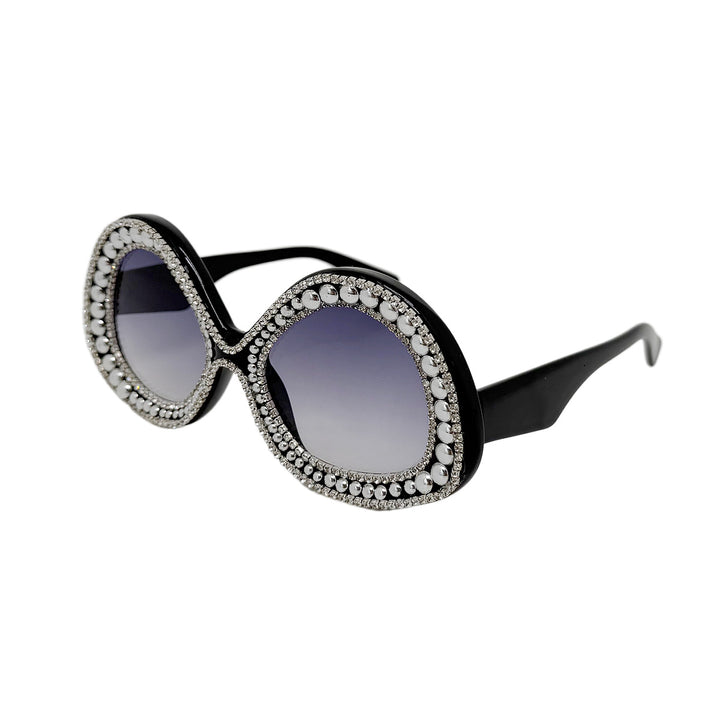 Dame Glamorøs Statement-solbrille med funklet krystallramme Skanto