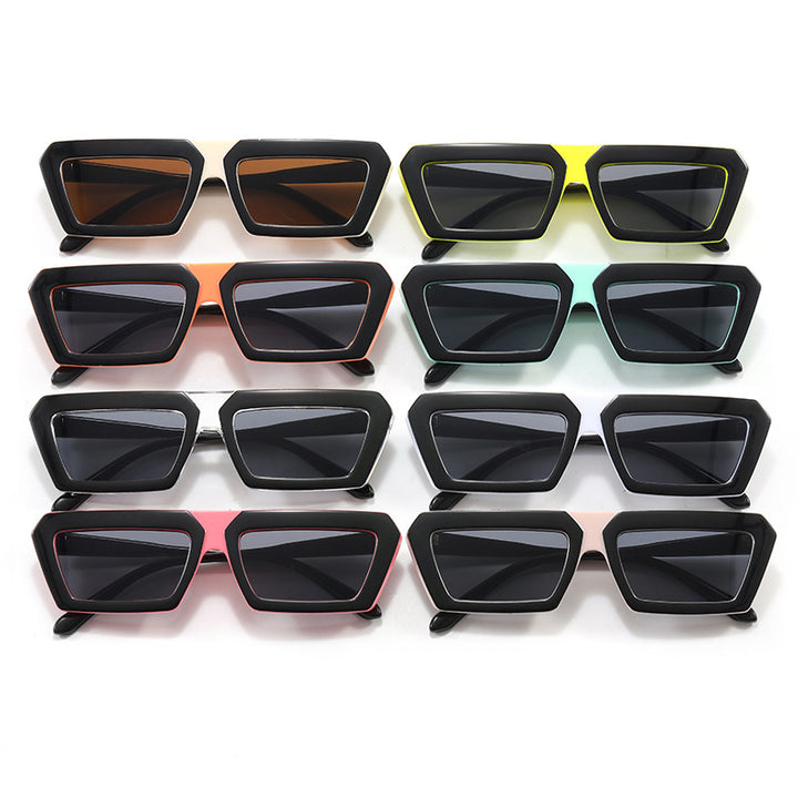Dame geometrisk solbrille i trendy design Skanto