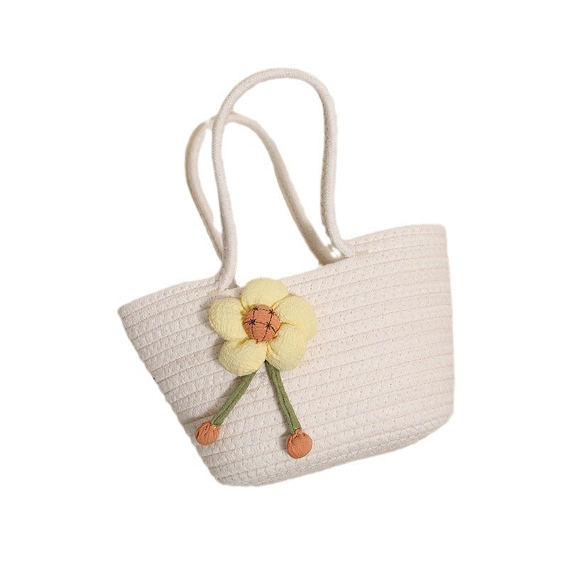 Handmade basket bag with floral accents Skanto