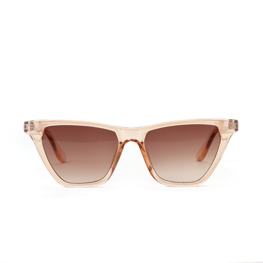 Dame Cat-Eye solbriller med moderne, gjennomsiktig ramme Skanto