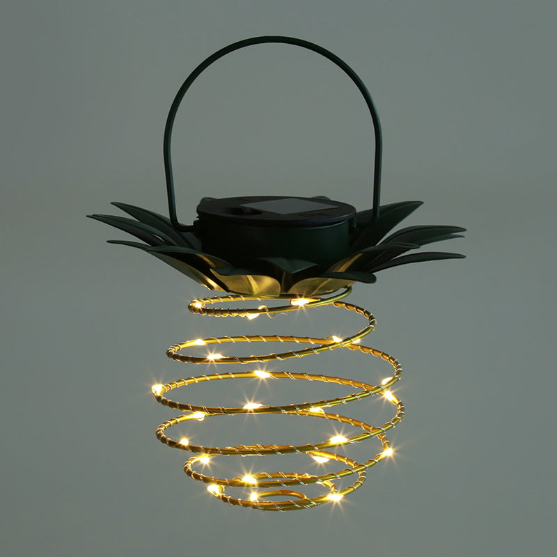 Spiral Pendant LED Hengende Plante Lampe Med Falsk Tropisk Blad Topp Skanto