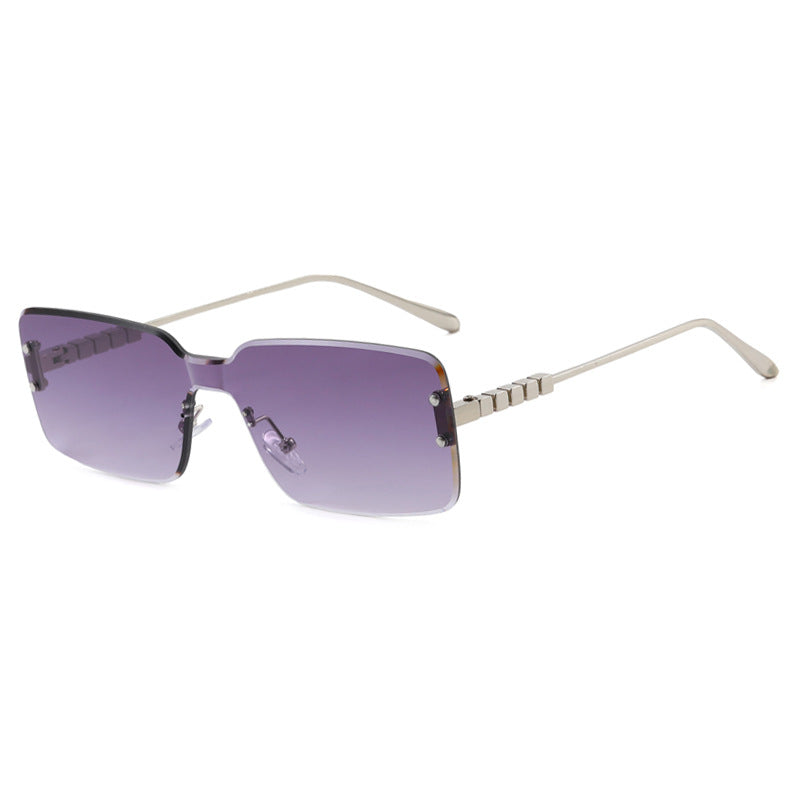 Women's modern rectangular sunglasses with stylish metal frame Skanto