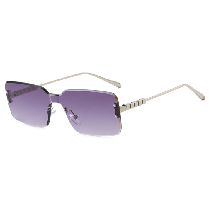 Women's modern rectangular sunglasses with stylish metal frame Skanto