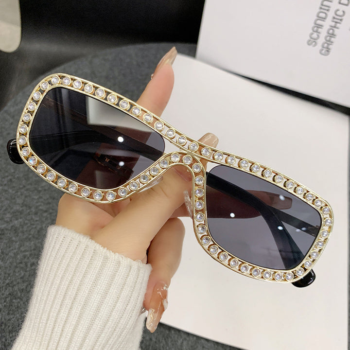 Dame Glamorøs solbrille med glitrende krystallakenter Skanto