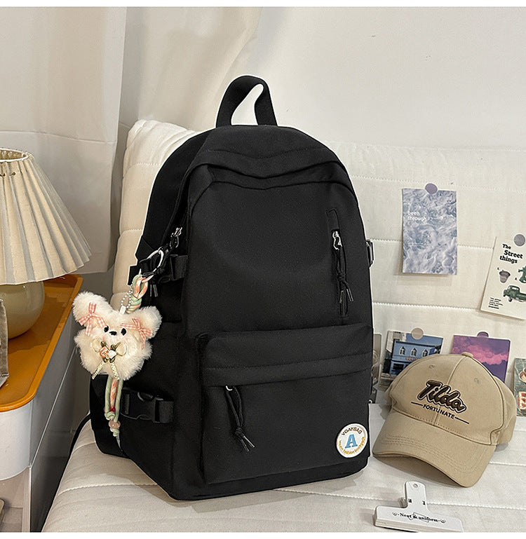 Minimalist Multi-Pocket Skole Ryggsekk