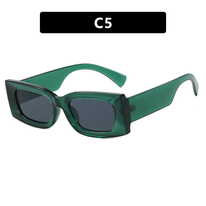 Women's modern square sunglasses with transparent frame and protective UV filter Skanto