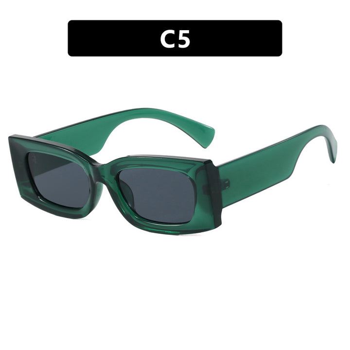 Women's modern square sunglasses with transparent frame and protective UV filter Skanto