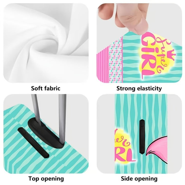 Damer nan elastisk koffertrekk med flamingo-print, dekkende beskyttelse med glidelås og sklisikker innvendig feste Skanto