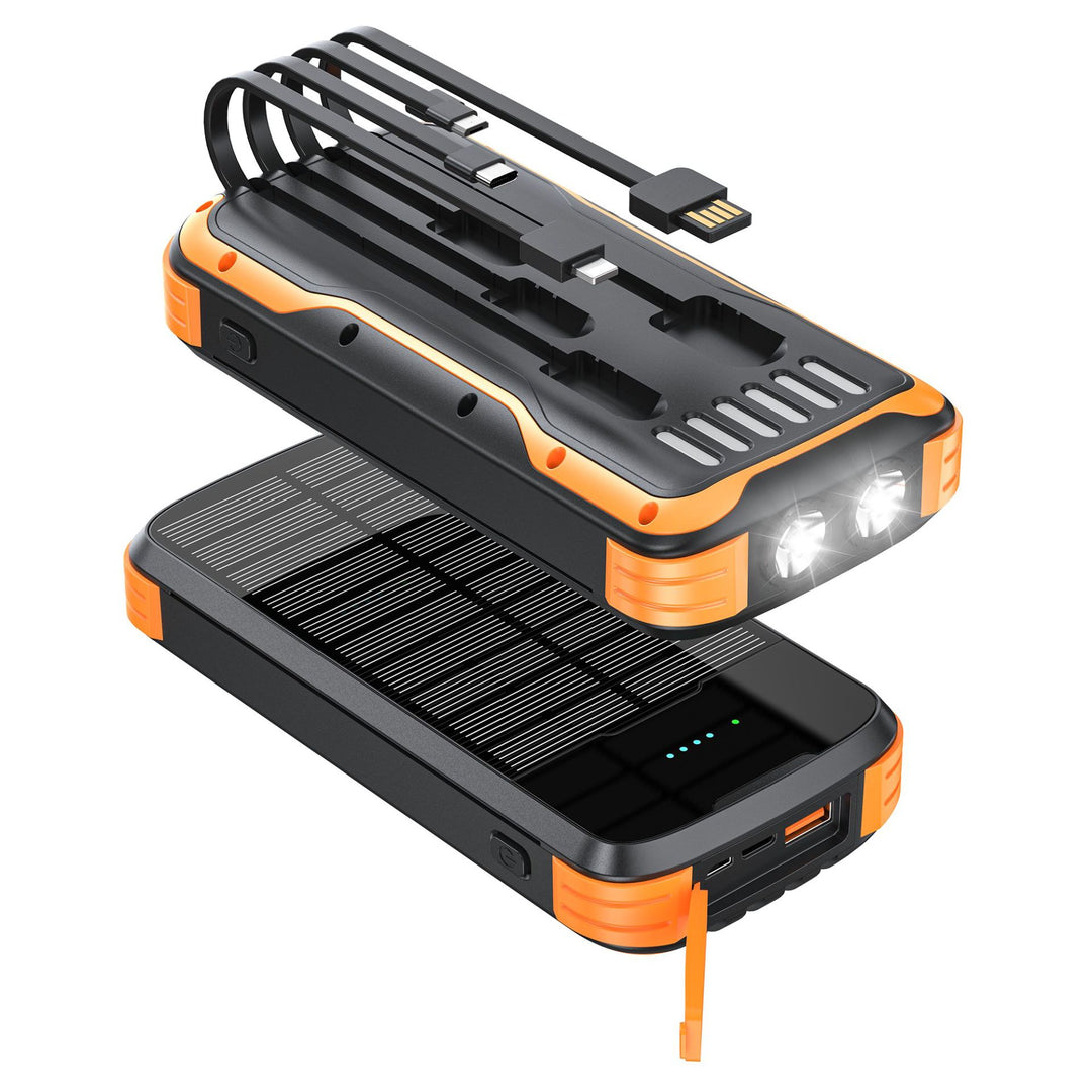 Solar Powerbank med integrert LED-lys og flere ladeporter Skanto