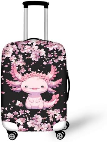 Unisex nan elastisk koffertrekk med hest- og solblomstmotiv, dehbar stretchbeskyttelse for hardplast- trolley med glidelås Skanto