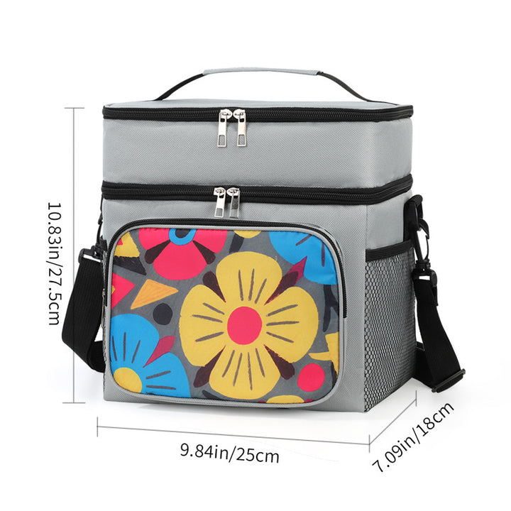 Isolert piknik kjølebag med stilfullt blomsterdesign Skanto