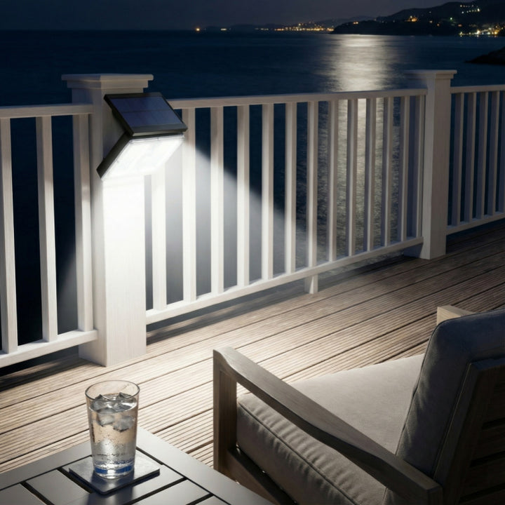 Høyytelses solarmotion-sensor LED sikkerhetsvegglys med justerbart solpanel og bredvinklet flomlys Skanto