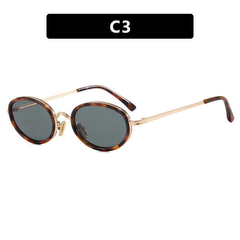 Women's elegant round sunglasses with modern metal frame Skanto
