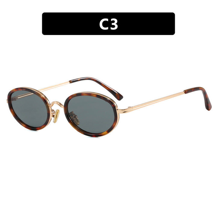 Women's elegant round sunglasses with modern metal frame Skanto