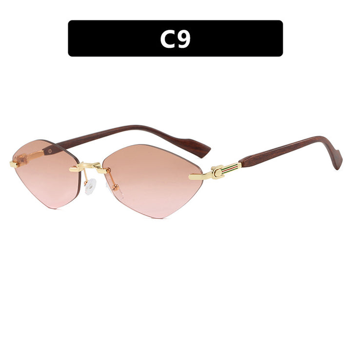 Women's geometric sunglasses with luxurious wood arms and polarized lenses Skanto