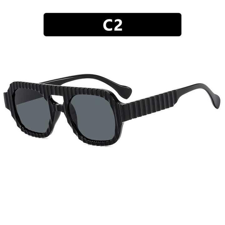 Damer geometrisk solbrille med raffinert strukturdesign Skanto
