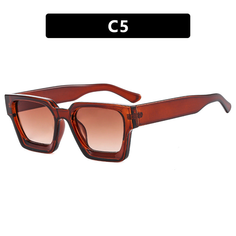 Women's Fashion Square Sunglasses with Robust Frame and Yellow Lenses Skanto