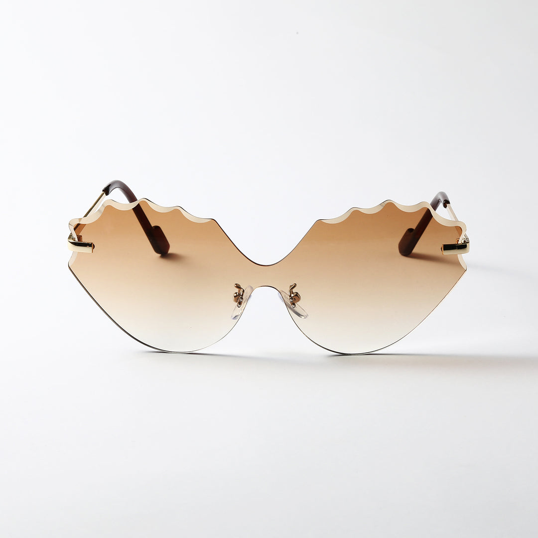 Dame solbrille med unik bølgedesign Skanto