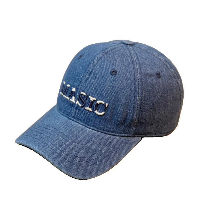 Kvinnebrodert denim baseball cap Skanto