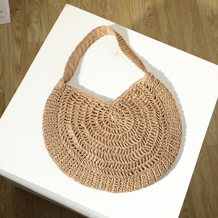 Crocheted beach bag in artistic spiral design Skanto