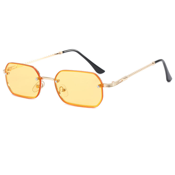 Damer moterikt Åttekantet solbrille med luksuriøs metallramme Skanto