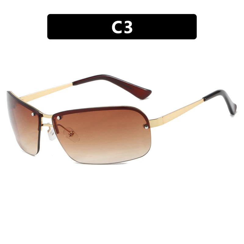 Women's sunglasses with large, elegant lenses and a modern metal frame Skanto