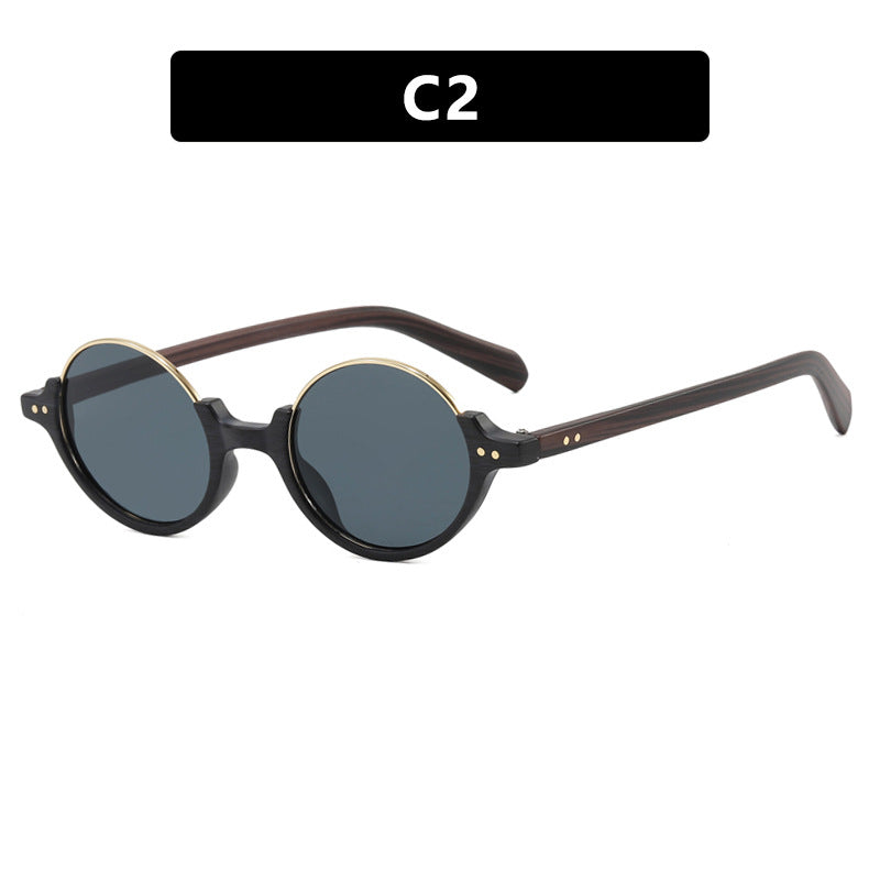 Women's round sunglasses with elegant plastic-coated frame Skanto