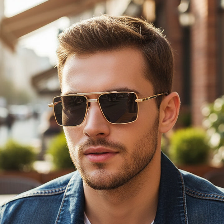 Dame futuristisk kvadratisk solbrille Skanto