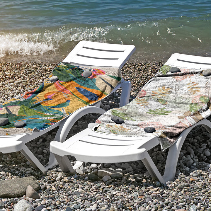 Strandhåndkle i hudvennlig mikrofiber med kreativ mønstermiks Skanto