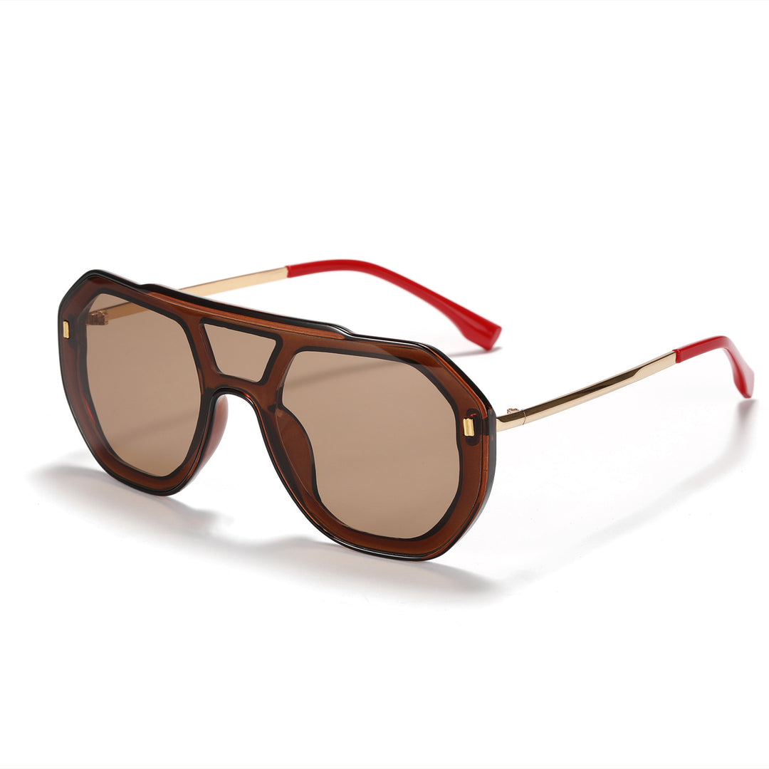 Dame oversized geometrisk solbrille med elegant ramme Skanto