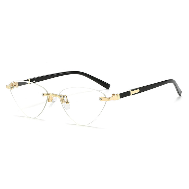 Dame moteriktig Cat-Eye solbrille med elegant metallramme Skanto
