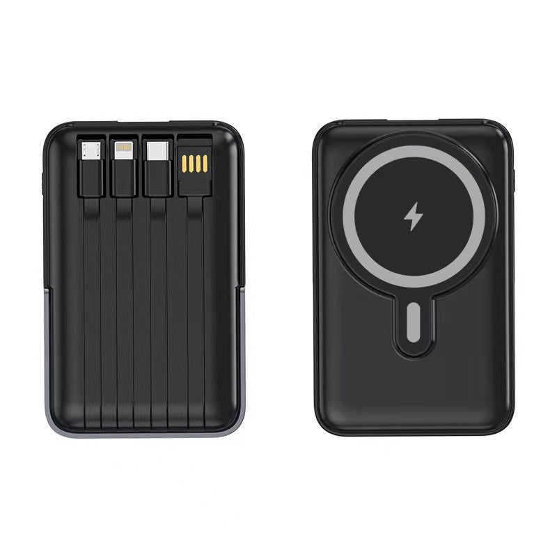 Powerbank med integrert ladekabel og magnetisk ladefunksjon Skanto