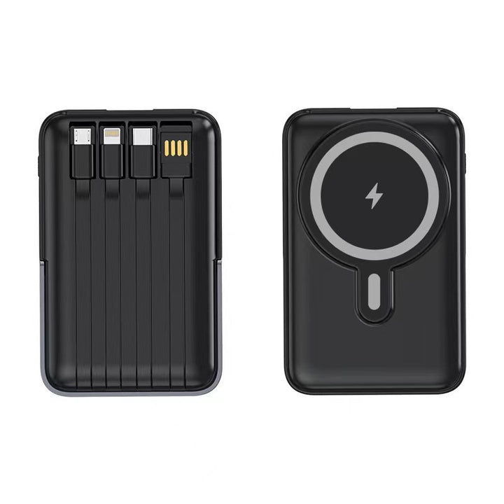 Powerbank med integrert ladekabel og magnetisk ladefunksjon Skanto