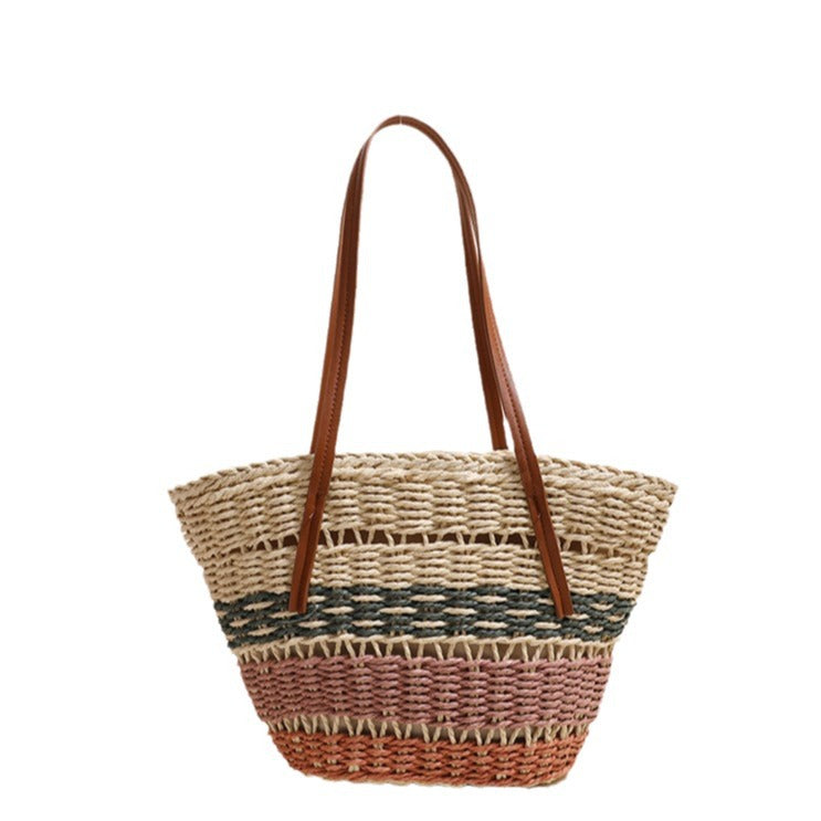 Stylish basket bag with strong leather handles Skanto