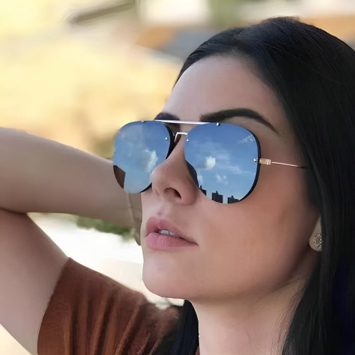 Dame ekstravagant solbrille med stilfull ramme og UV-beskyttelse Skanto