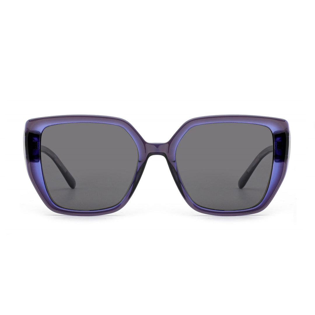 Dame stor firkantet solbrille med innovativ ramme og polarisert glass Skanto