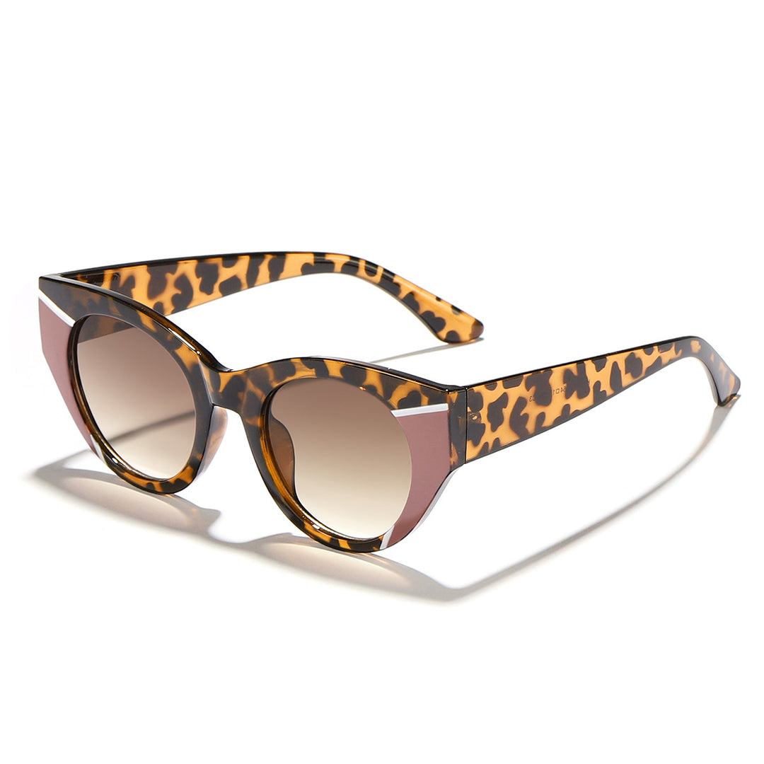 Dame moteriktig solbrille med unik leoprint Skanto