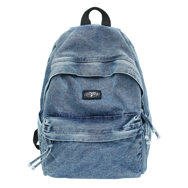 Casual Denim Skole Rygsekk Skanto