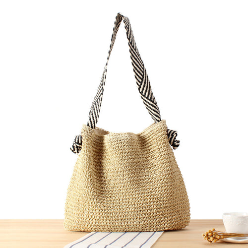 Boho style shopper bag made of natural wicker Skanto