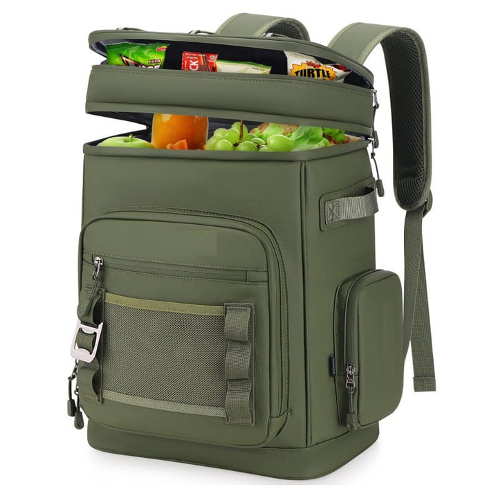 Unisex Insulated Cooler Backpack with Hard Base, Multiple Compartments, and Ergonomic Straps Skanto